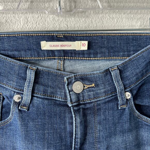 Levi’s Classic Bootcut Jeans 10 Blue Awe Dark Wash Mid Rise Stretch Denim - Picture 5 of 12